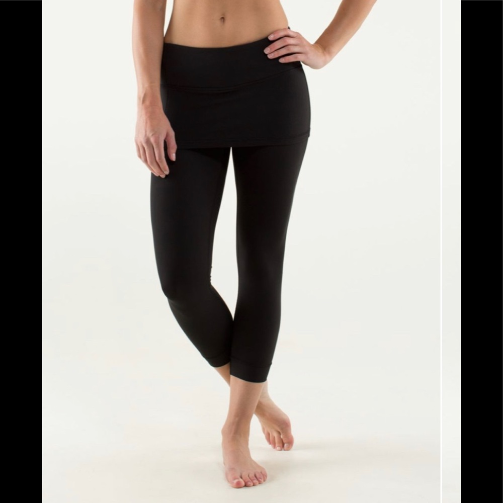 Lululemon cropped leggings with attached skirt